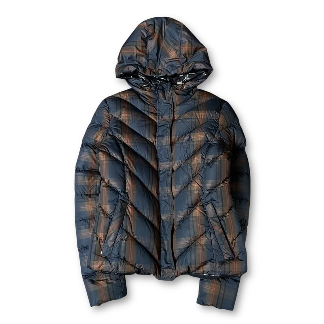 빈폴 키즈 빈티지 컬러 배색 체크 다운 패딩 상품이미지1