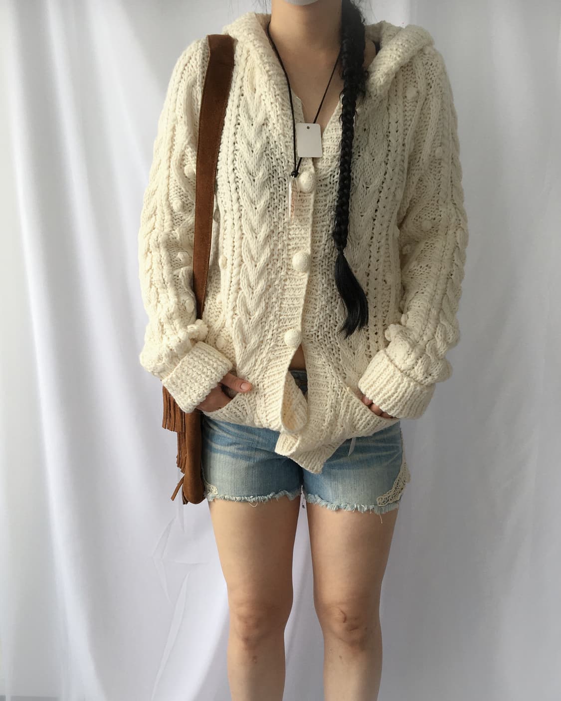 Crochet trimming denim short 상품이미지6