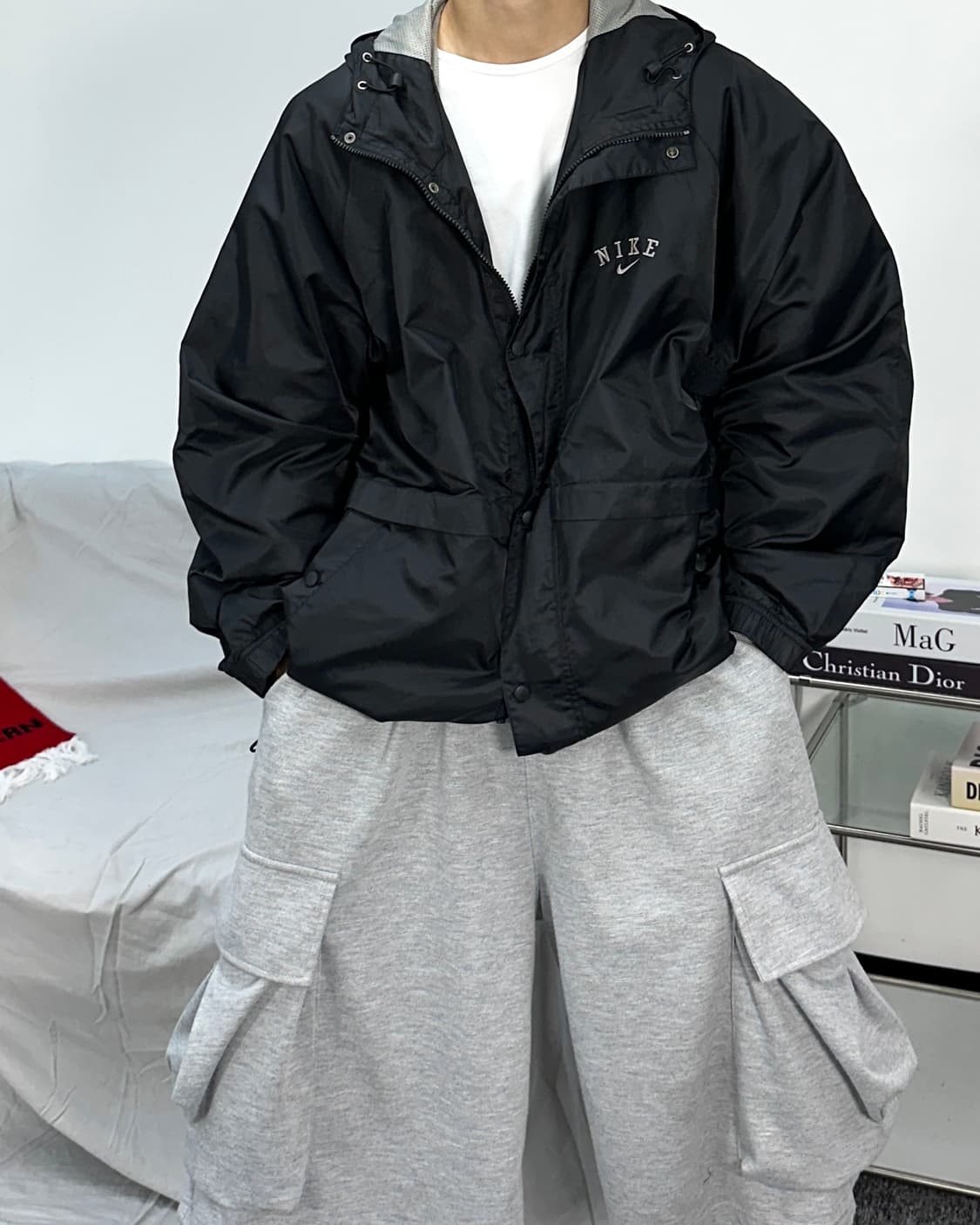 나이키 00s 빅스우시 나일론 후드 바람막이 XL 상품이미지1