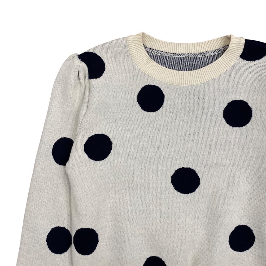 Puff Shoulder Big Dot Pattern Knit 상품이미지2