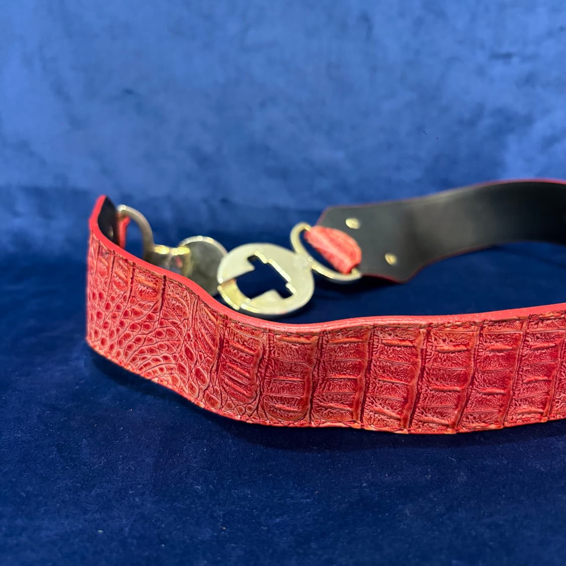 레드 크로커다일 와이드 벨트 상품이미지4