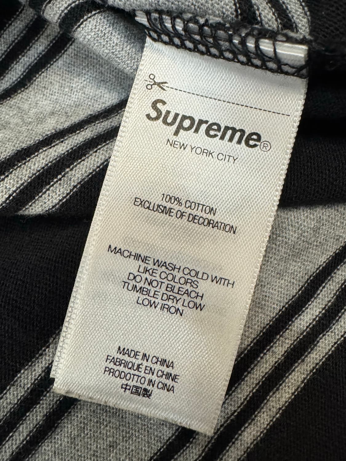 [M] 슈프림 스트라이프 포켓 롱슬리브 탑 블랙 - 25FW 상품이미지5