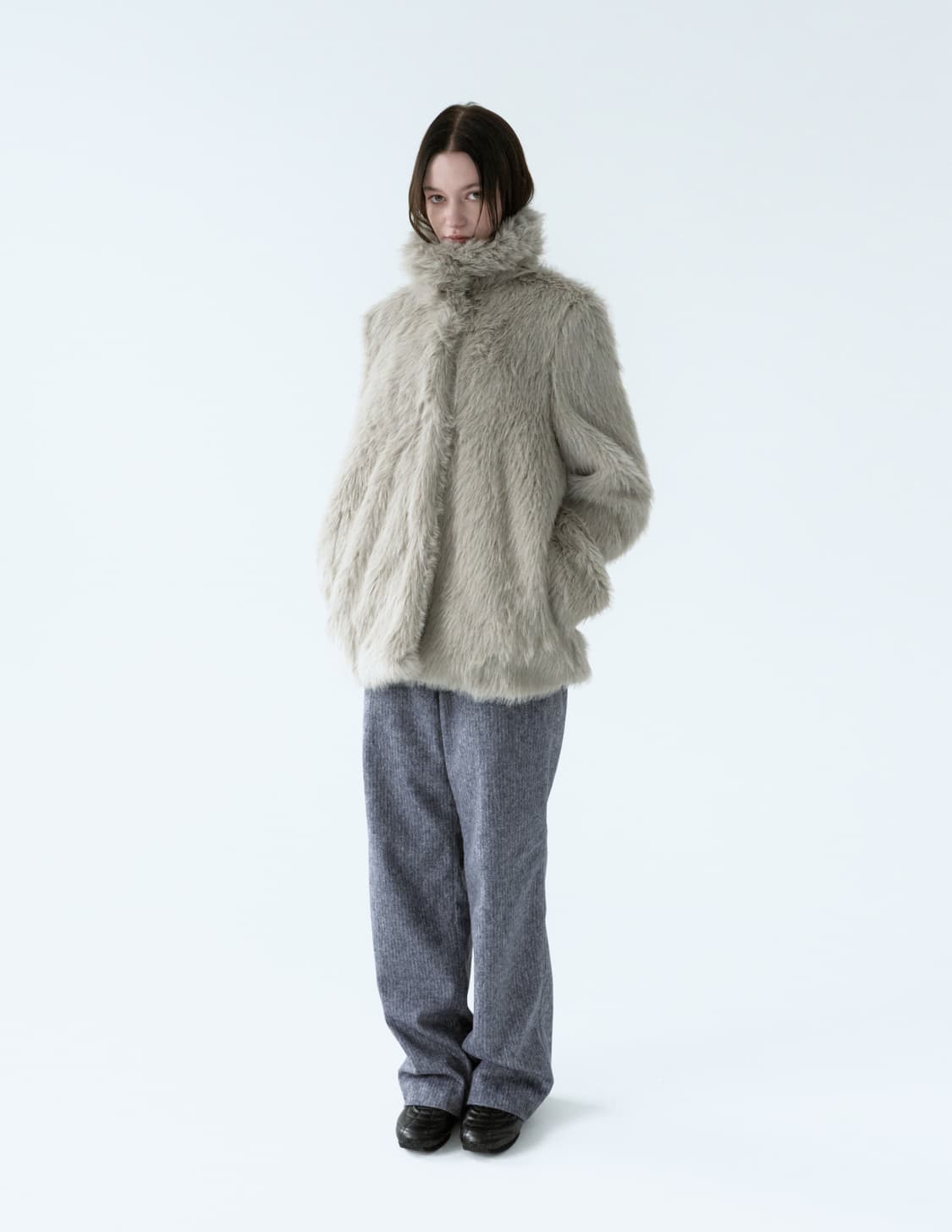 hwi 휘 포그 퍼자켓 라이트그레이 FOG FUR JACKET 상품이미지1