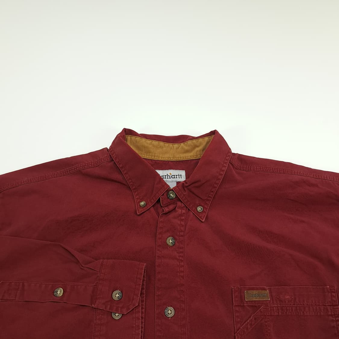 CN671 2XL 칼하트 버건디와인 긴팔 워크 셔츠 남방 상품이미지3