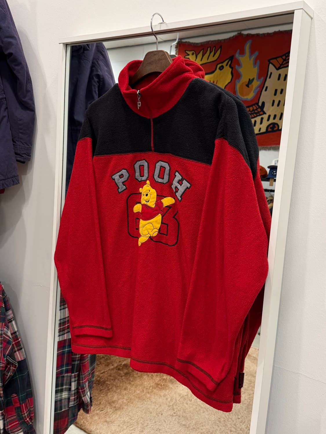 00s Pooh 푸우 디즈니 하프넥 집업 플리스 스웻 상품이미지1