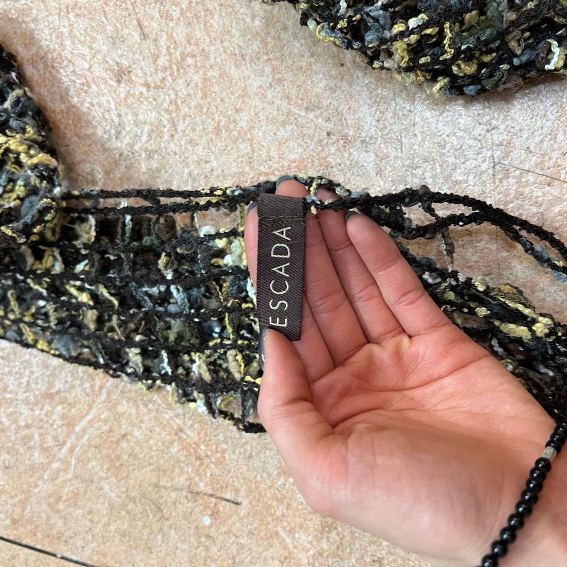 브라운 그물 니트 머플러 목도리 상품이미지4