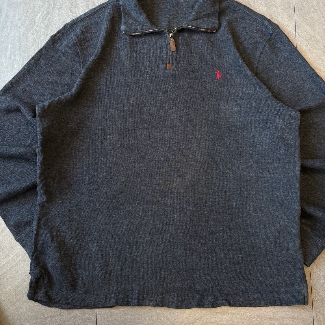 폴로 정품 그레이 반집업 니트 상품이미지4