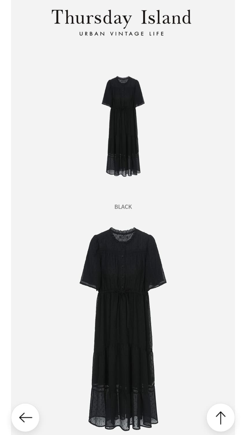 (새상품) 써스데이 아일랜드 블랙 원피스 T236MOP138W1 상품이미지6