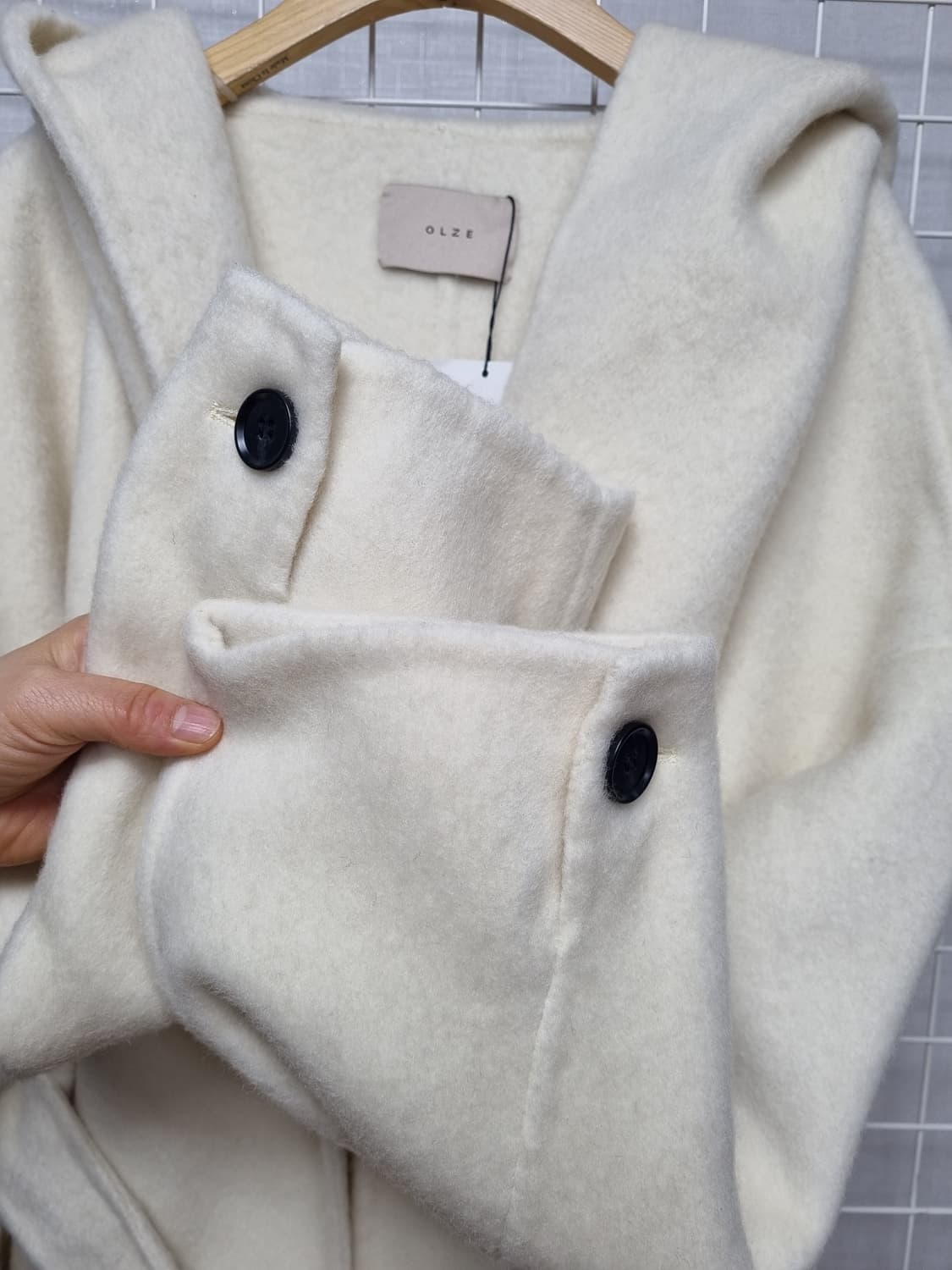 (새상품) OLZE 울 90% 핸드메이드 모직코트 free 상품이미지4