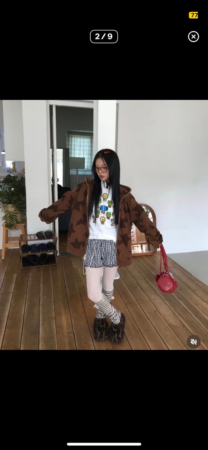 베이프 og 초코브라운 스타 후드집업 상품이미지1