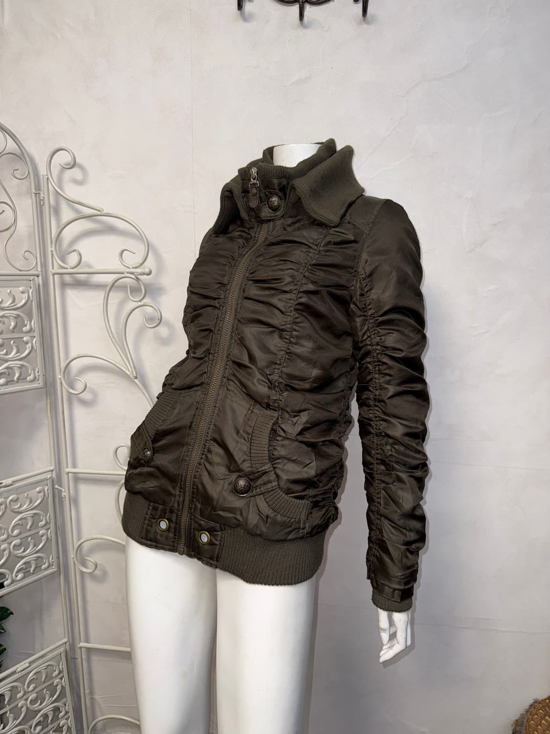 Sweet.B khaki shirring padded jumper 상품이미지5