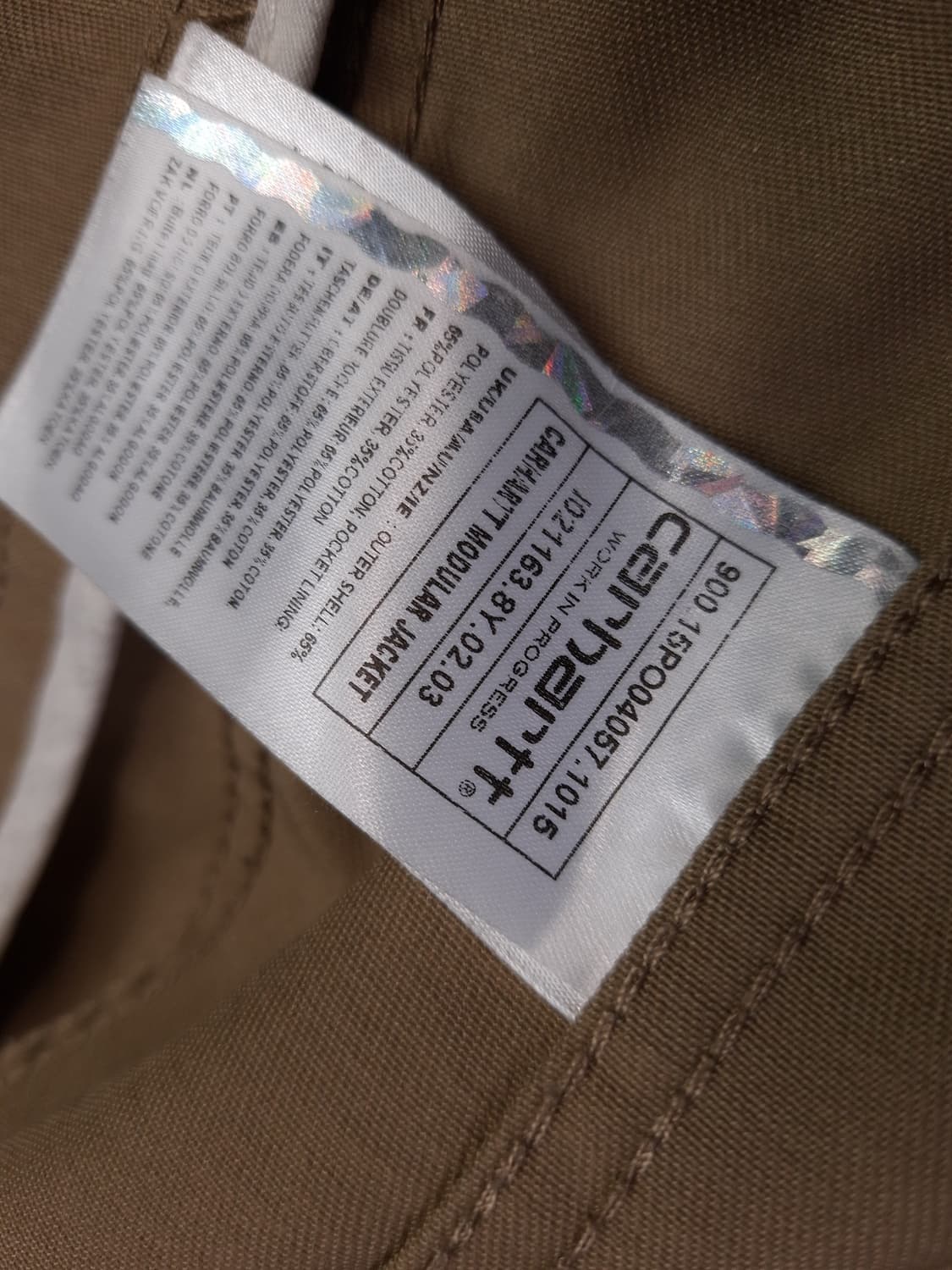 오리지날 칼하트 WIP 모듈 스크립트 베이지 자켓 상품이미지4