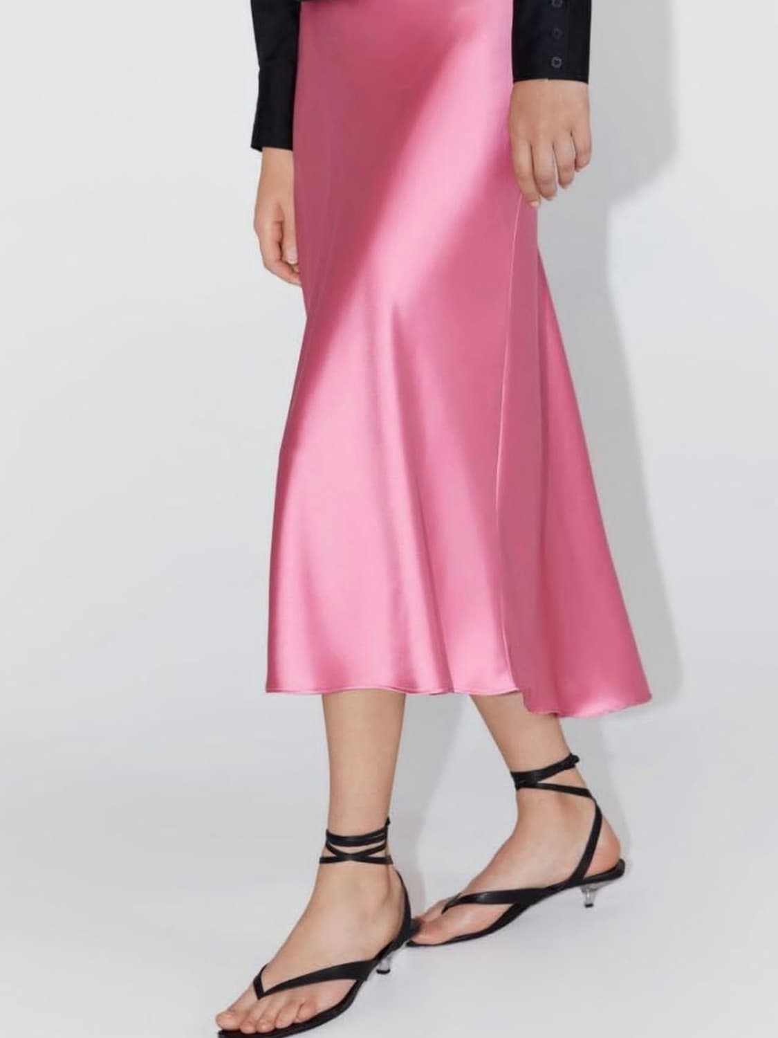 ZARA 핑크 새틴 스커트 상품이미지2