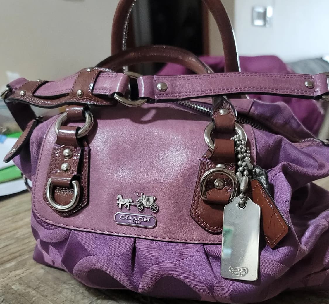 Coach 코치 시그니처 퍼플 토트백 상품이미지3