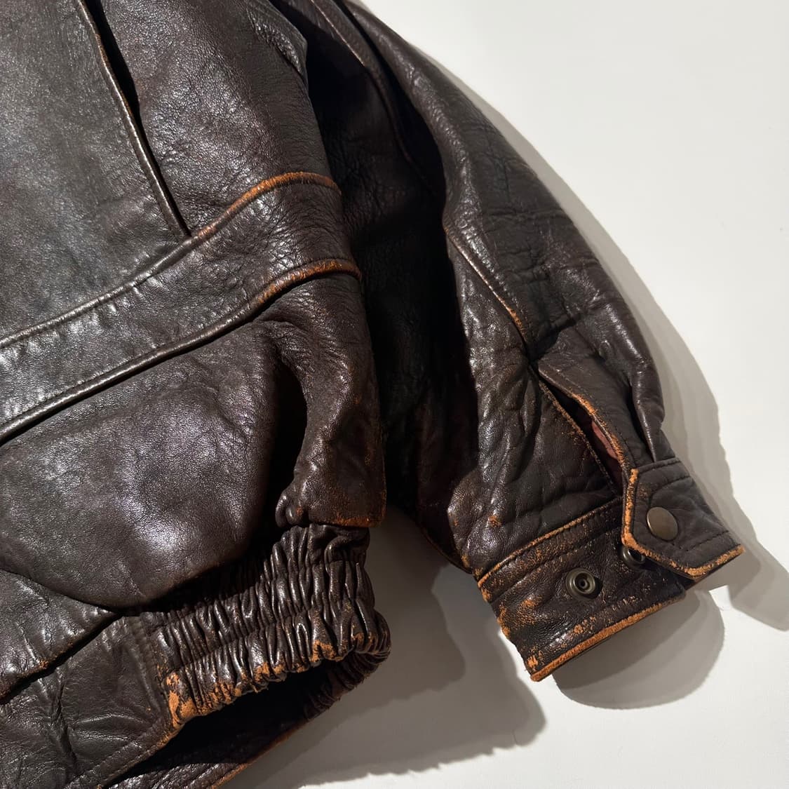 Stylwear Leather 램스킨 A-2 밀리터리 봄버 자켓 상품이미지7