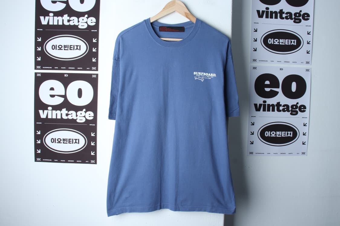 (M-XL) 꼼파뇨 반팔 티셔츠 오버핏 스케이트보드 블루-H32216 상품이미지2