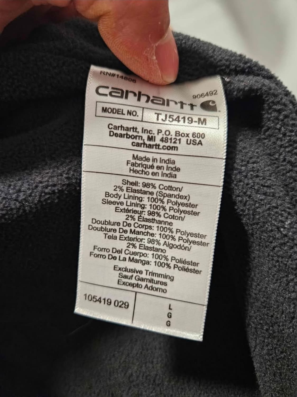 칼하트 TJ5419-M Man 라지 상품이미지3