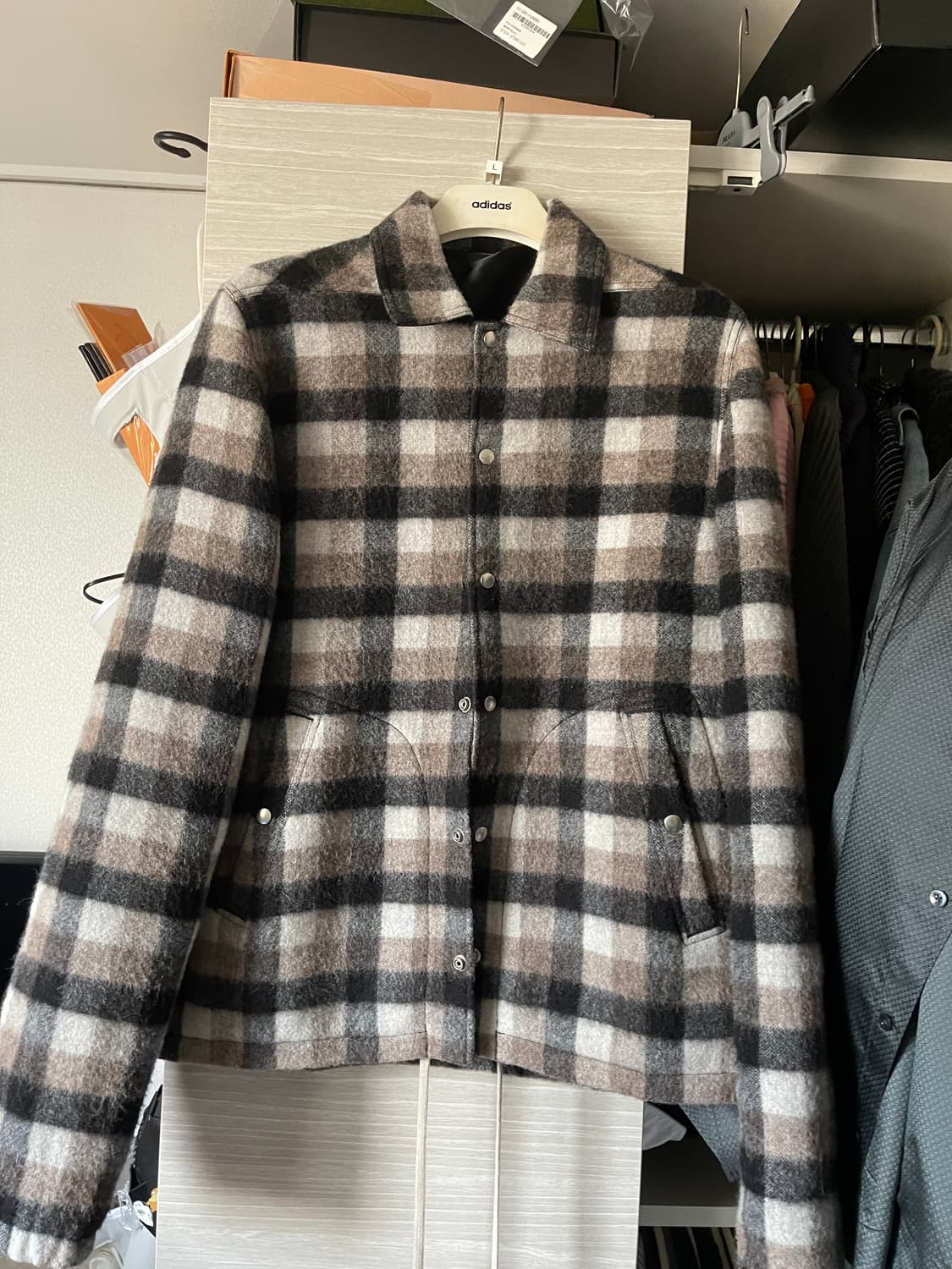 [48] 릭오웬스 울 플란넬 오버셔츠 상품이미지1