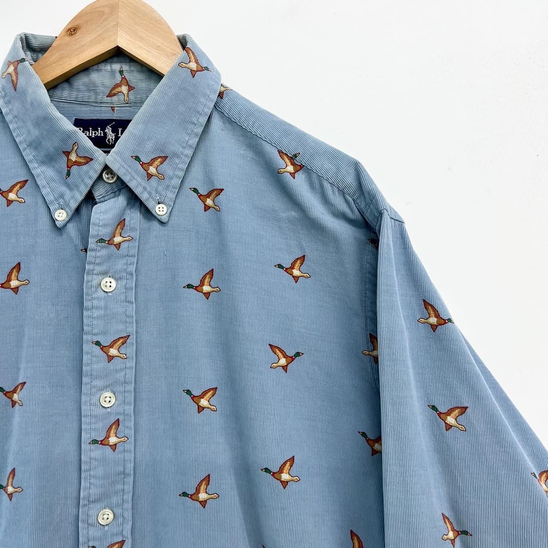폴로랄프로렌 파스텔블루 청둥오리 패턴코듀로이셔츠 상품이미지3