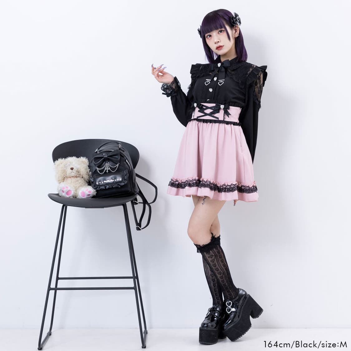 디마럽 레이스 프릴 하트 비쥬 블라우스 상품이미지6