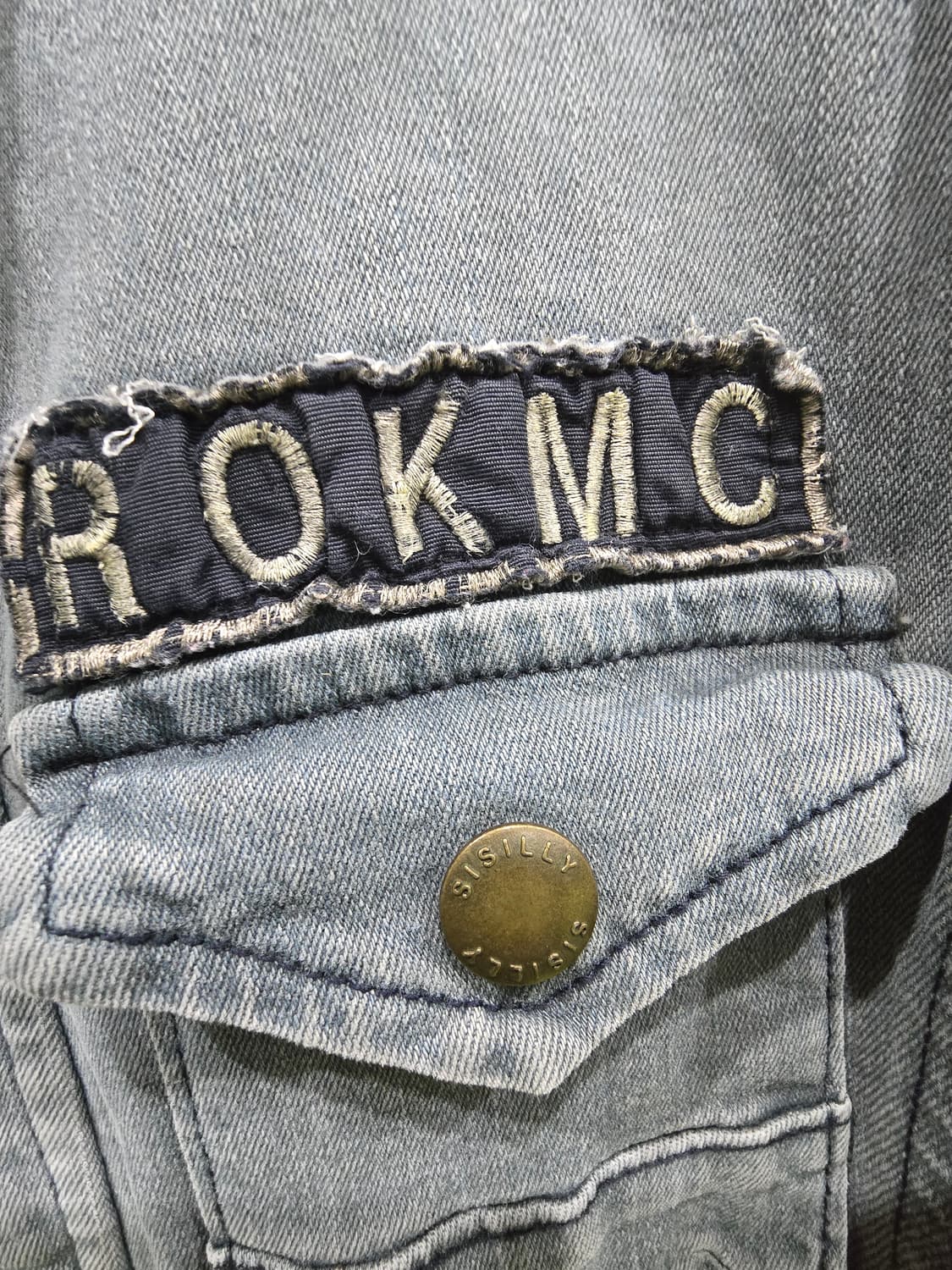 Young Storm 핀터깔y2k 스톰 쓰리스타 견장 데님자켓 상품이미지3