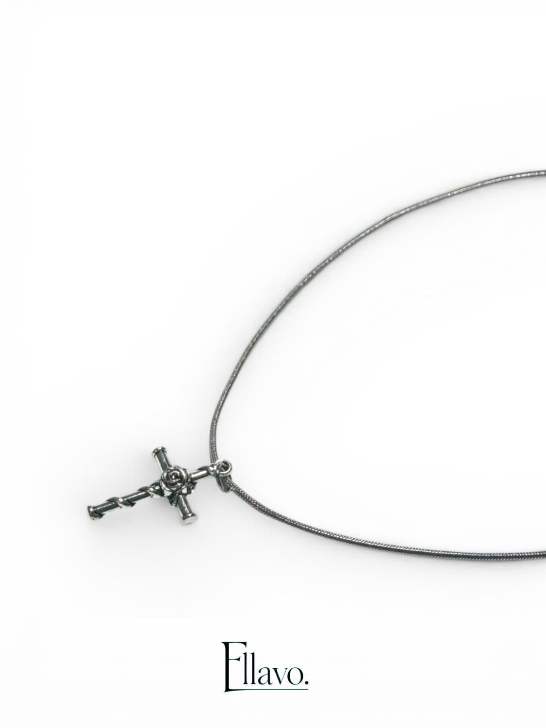 Ellavo Cross Signal silver chain 상품이미지2