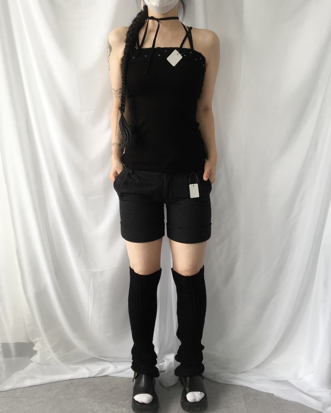 Beads lace point sleeveless 상품이미지1