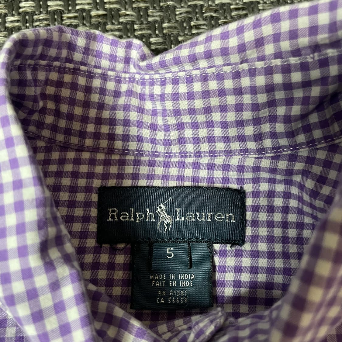 폴로랄프로렌 키즈 그린포니 퍼플 마이크로 체크 긴팔 셔츠 5 상품이미지4