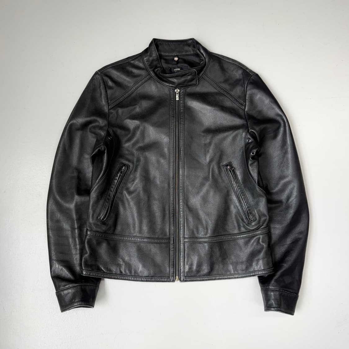 시스템 리얼레더 바이커 양가죽 가죽자켓 블랙 상품이미지2