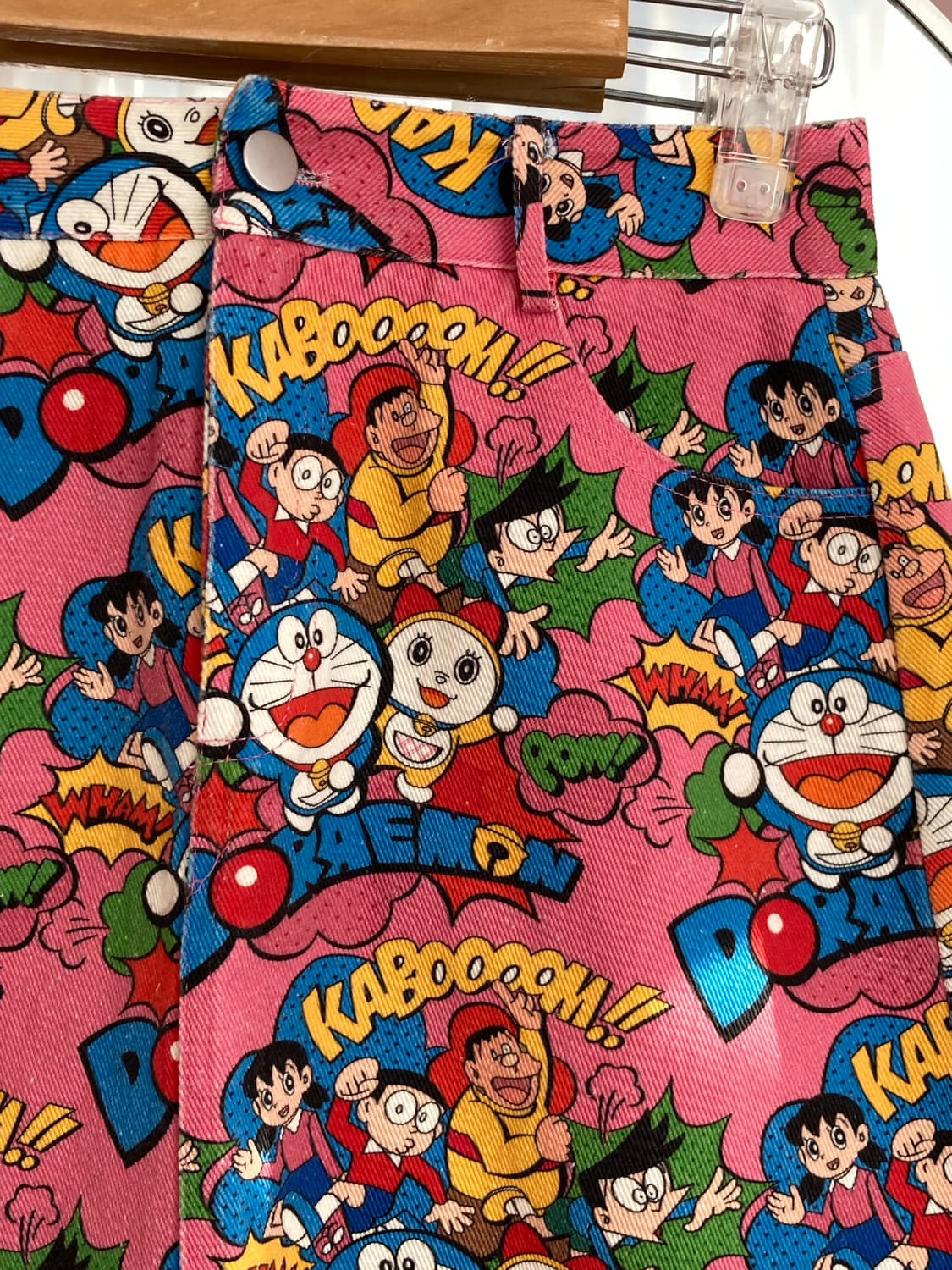 도라에몽 핑크 패턴 미니 스커트 상품이미지3