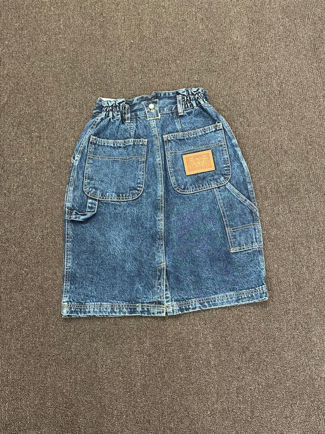 OS)Japanese vintage 밴딩 카고 데님 미디 스커트 상품이미지4