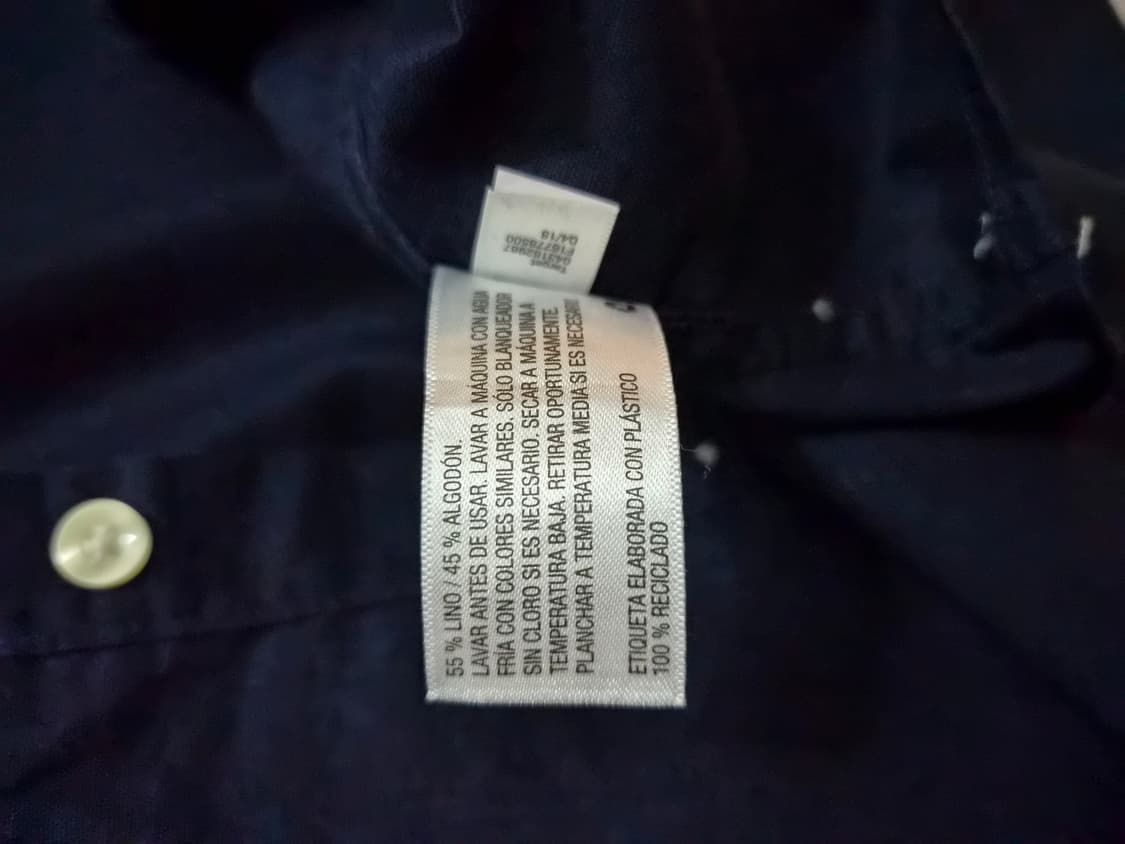 [XL-105]USA 굿펠로우 린넨 차이나카라 셔츠 네이비 상품이미지7