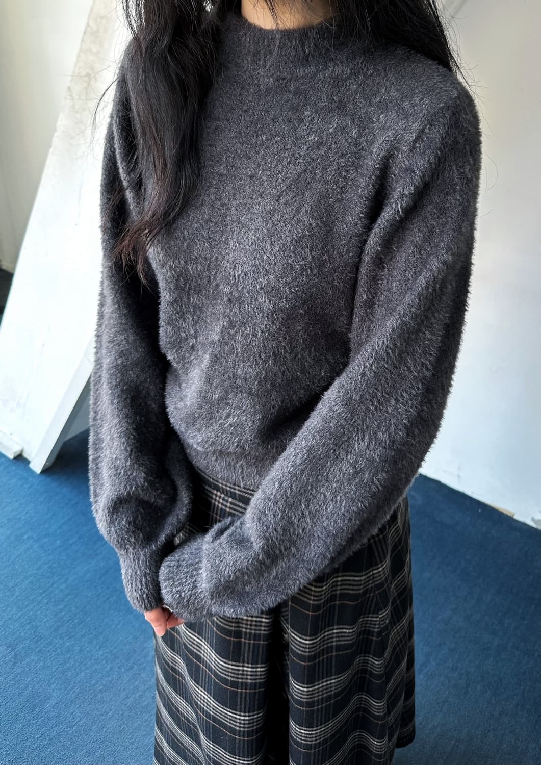 Brushed fabric cropped knit P/O 상품이미지8