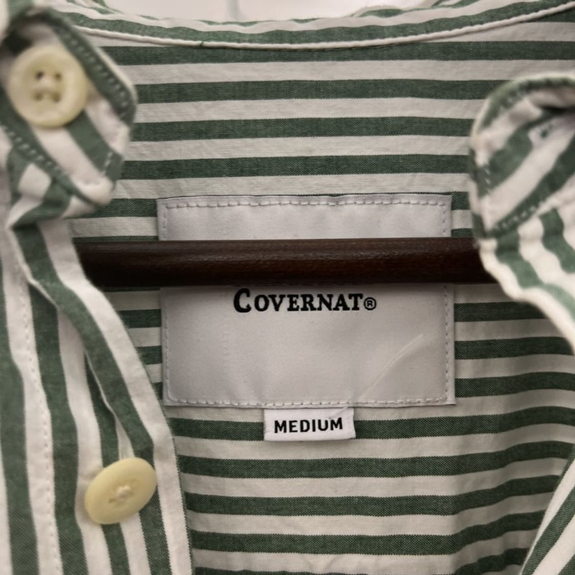 커버낫 피스타치오 그린 스트라이프 캐주얼 셔츠 M C10264 상품이미지5