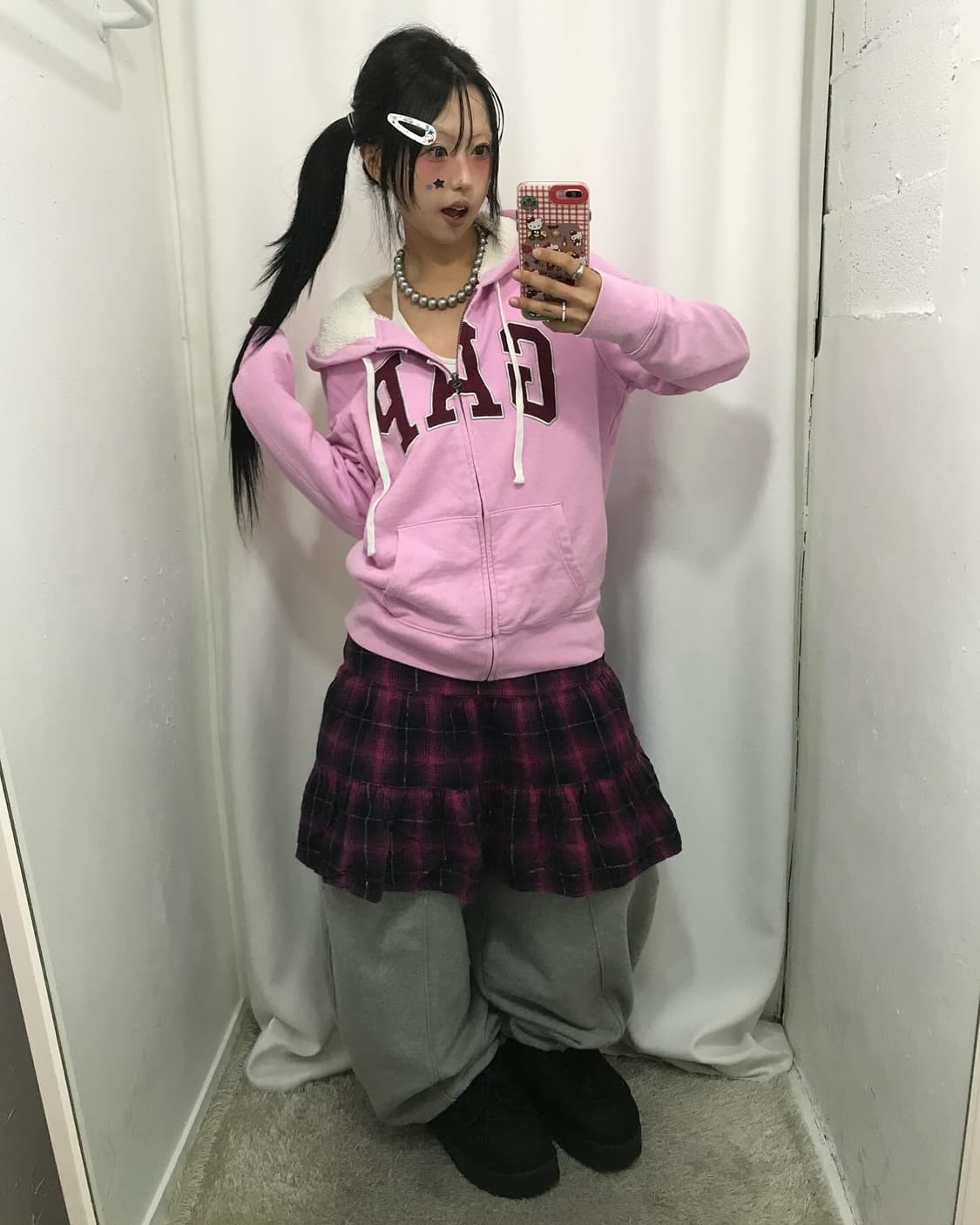 GAP Baby Pink Fleece Hood Zip-Up 상품이미지3