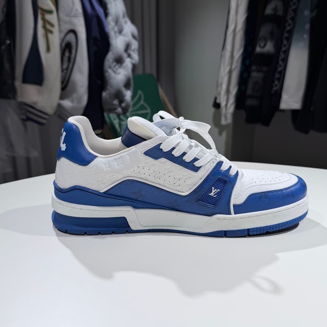 (A/7) / 루이비통 LV 모노그램 트레이너 스니커즈 블루 상품이미지6
