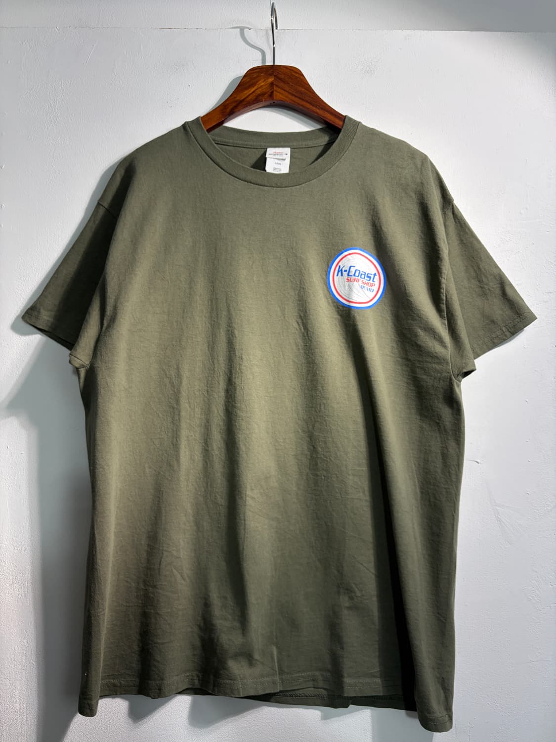 만원샵) 빈티지 카키 반팔티 L C304 상품이미지1