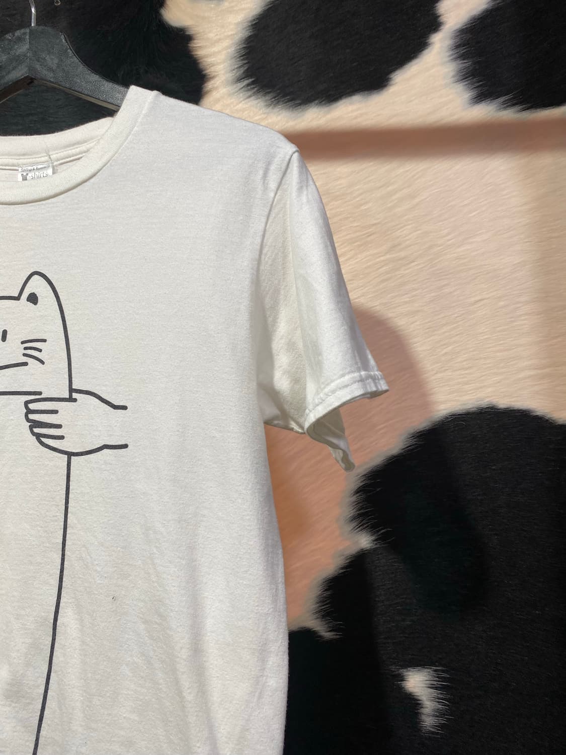 Japanese vtg 고양이 프린팅 반팔 티셔츠 상품이미지4