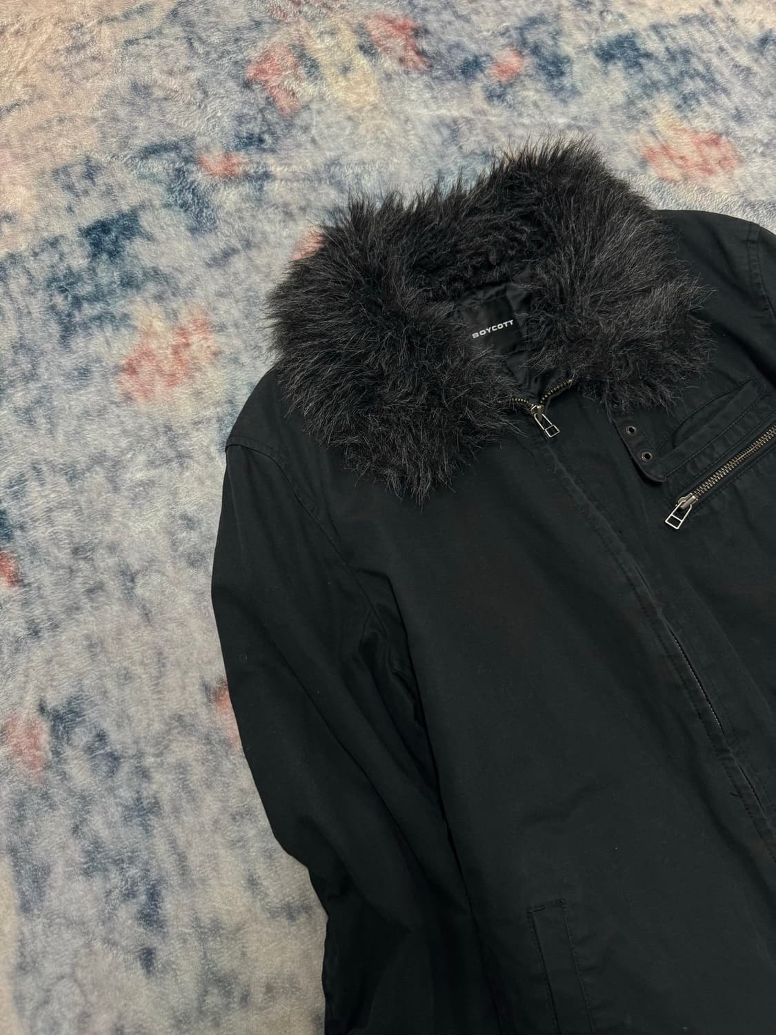 Boycott crow fur trimming jacket 상품이미지3