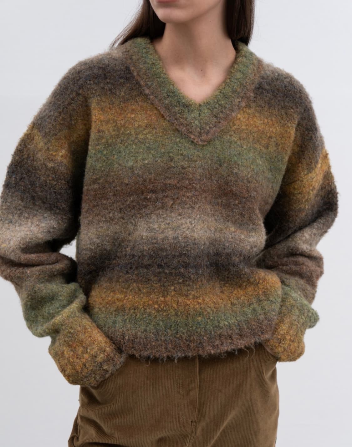 인사일런스 그라데이션 알파카 스웨터 YELLOW BROWN 상품이미지3