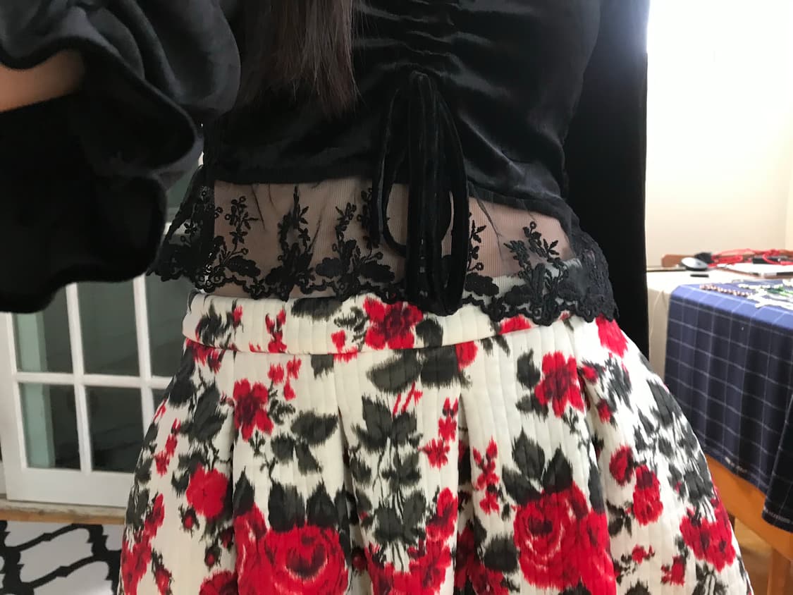 vintage velvet shirring lace top 상품이미지5