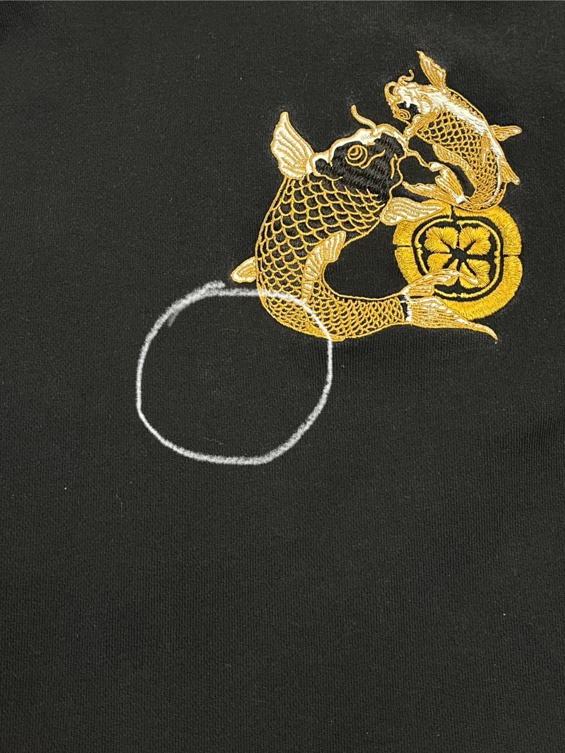 빈티지 잉어 자수 후드티 블랙 3XL #csz2384 상품이미지6