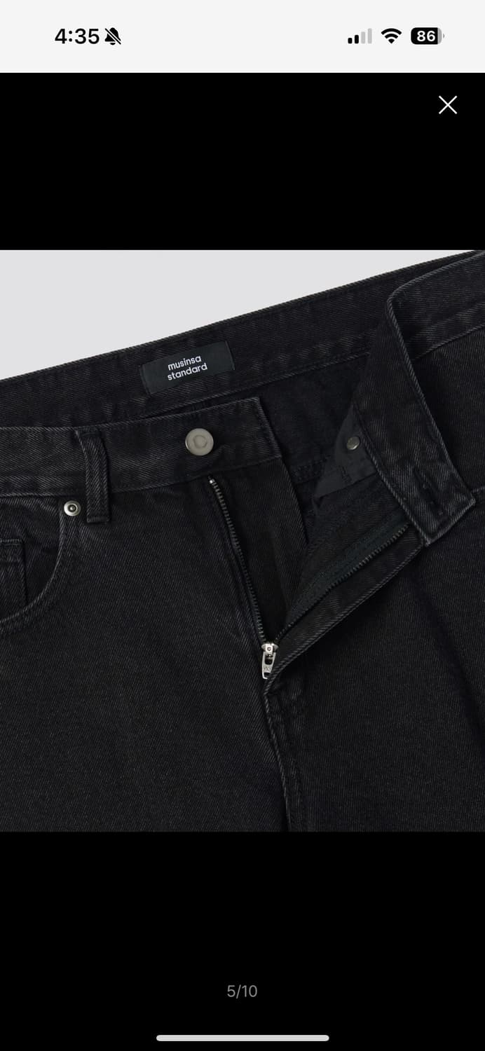 무신사 스탠다드 스트레이트 데님 워시드 블랙 33사이즈 새상품 상품이미지2