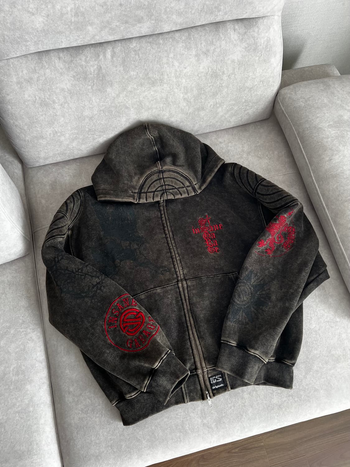 인세인개러지 숄더 패디드 후드집업 상품이미지4