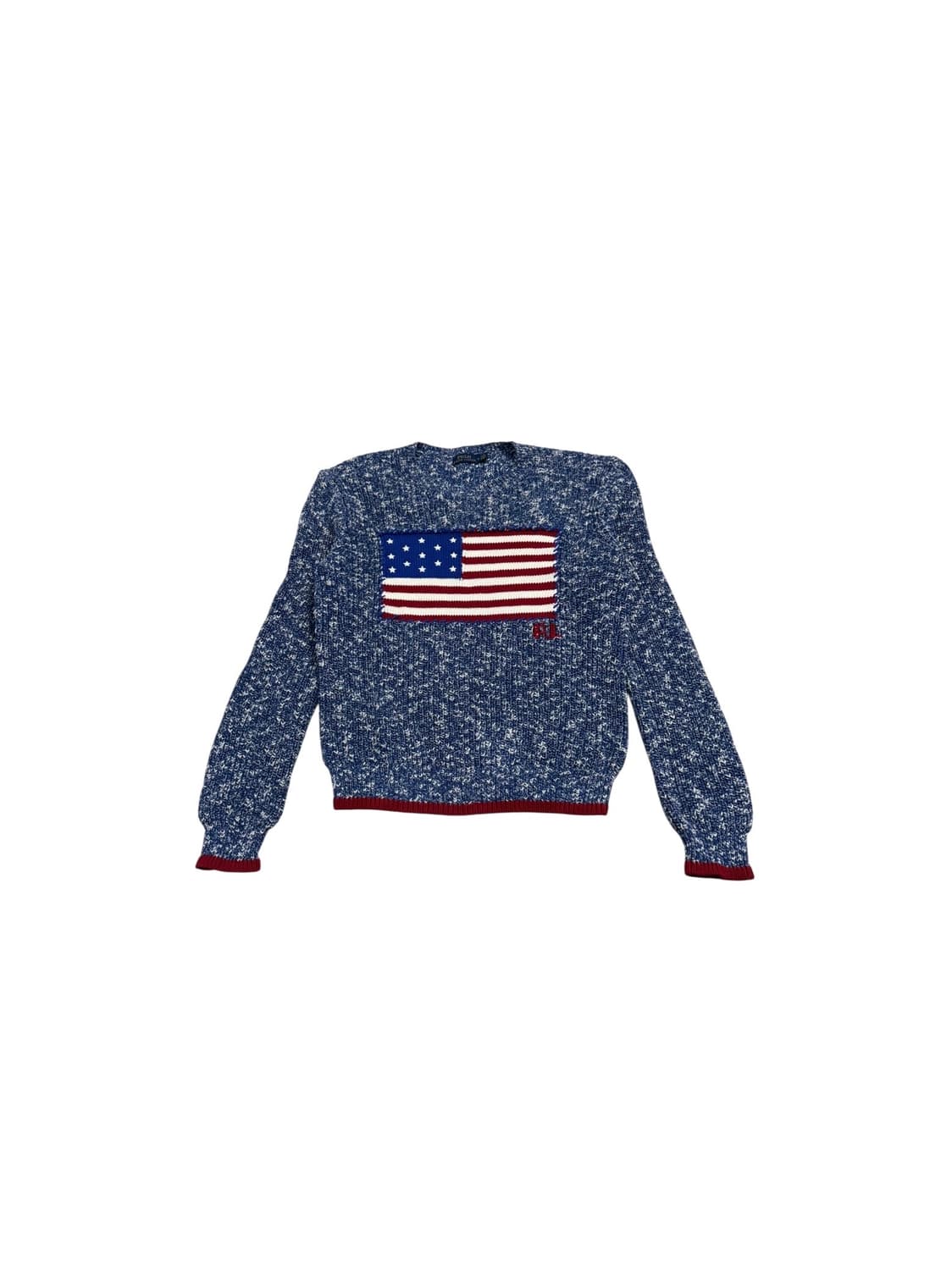 폴로 랄프로렌 성조기 코튼 니트 스웨터 블루 상품이미지1