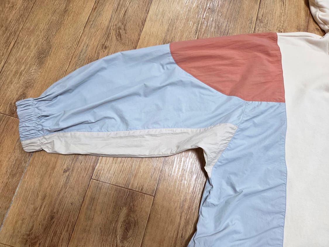 시스템(SYSTEM) 텍스쳐 블록 스트링 후드 티셔츠 프리사이즈 상품이미지7