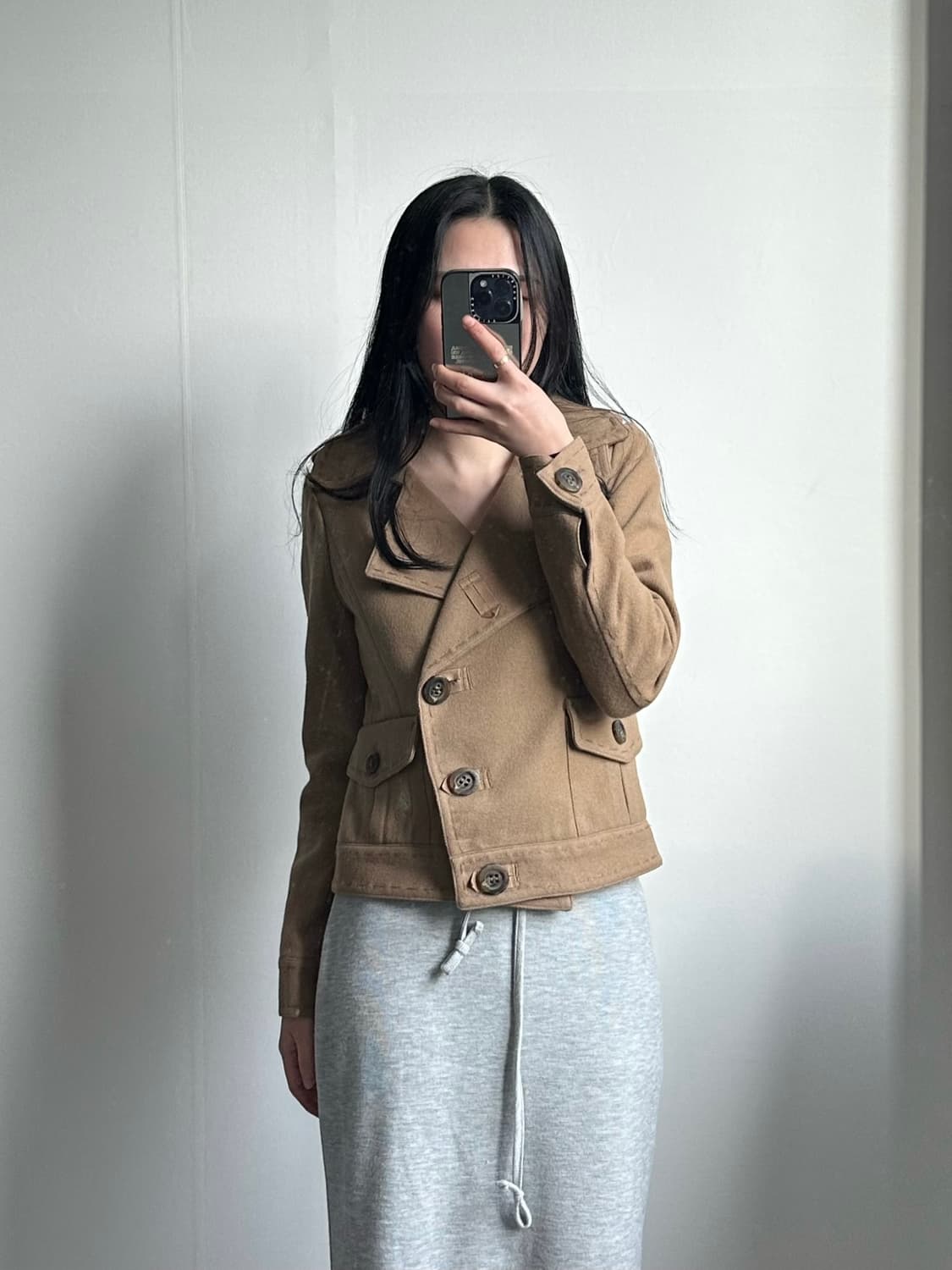 빈폴 베이지 더블 숏 코트 상품이미지1