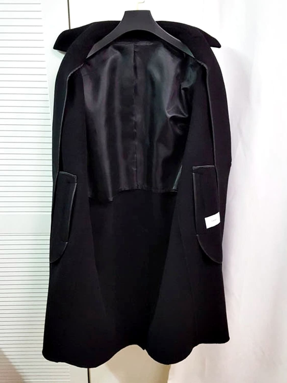 Tngt 남성 세미오버핏 캐시미어 핸드메이드 로브 코트 블랙 상품이미지4