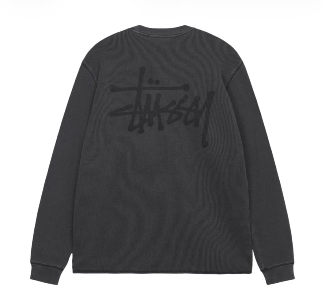 스투시 베이직 스탁 써멀 롱슬리브 워시드 블랙 XL 상품이미지1