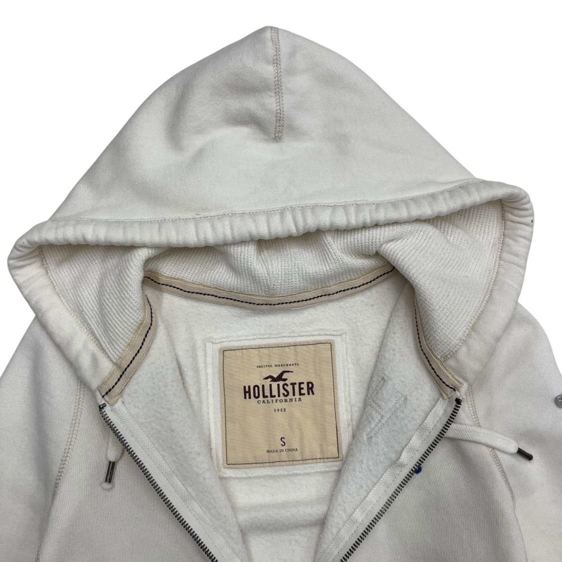 홀리스터 딱붙핏 사이드 로고 아이보리 후드집업 S 상품이미지6